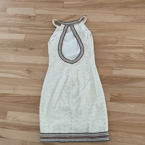 Pink Martini white lace dress, great fabric and quality, low cut back, x small - Picture 3 of 5